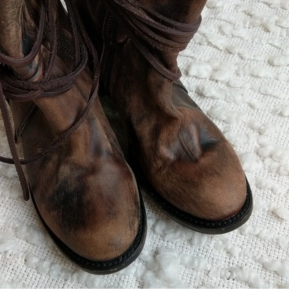 Freebird Distressed Brown Lace-Up Boots - Picture 10 of 16